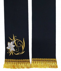 ЗАКЛАДКА для ЄВАНГЕЛІЄ Чорна 10/140см Габардин Вишивка