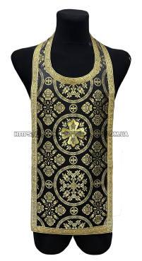 Требный ЕПИТРАХИЛЬ Черный Парча 