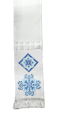 ЗАКЛАДКА для ЄВАНГЕЛІЄ "Орнамент" Біла 12/140см Габардин Вишивка
