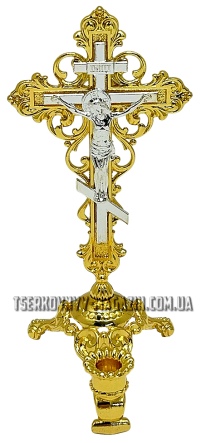 ПІДСВІЧНИК з Хрестом   ↕13см Ø1см  Метал Китай