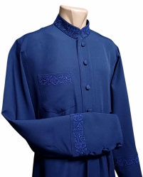 Підрясник сутана   Синій 52 р.   Костюмна тканина   Вишивка "Хрест"