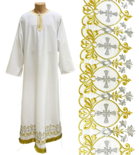 ПІДРИЗНИК   Білий   р50/д150см   Габардин Вишивка 