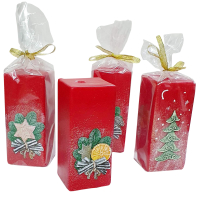 Свеча ДЕКОРАТИВНАЯ РОЖДЕСТВЕНСКАЯ   ↕14см ↔6см  Парафин