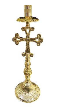 ПІДСВІЧНИК   ↕33 ↔10.5см Ø2 см.  Латунь Позолота Греція 