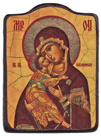 ВЛАДИМИРСКАЯ  ↕17см ↔12.5см  Дерево Литография