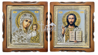 Пара Вседержитель  Казанська   ↕24.5см ↔21.5см Літографія   №26-Х-5