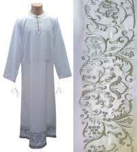 ПІДРИЗНИК   Білий   р50/д150см   Габардин Вишивка 