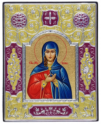 РАЇСА   ↕19см ↔15см МДФ Шовкографія Срібло Сусальне золото Емаль Греція