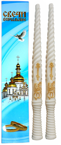 Свечи   ВЕНЧАЛЬНЫЕ СПИРАЛЬНЫЕ   Парафиновые БЕЛЫЕ   2шт