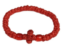 Браслет с греческим плетением «Комбоскини» Красный Детский