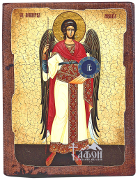 МИХАЇЛ Архангел   ↕23см ↔17см Дерево Літографія