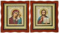 Пара Вседержитель  Казанська   ↕27см ↔24см Літографія   №61-х-3