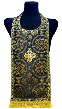 Требный ЕПИТРАХИЛЬ Черный Парча 