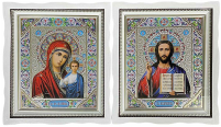 Пара Вседержитель  Казанська   ↕30см ↔26см Літографія   №8852