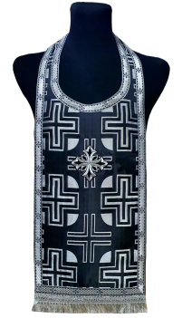 Требный ЕПИТРАХИЛЬ Черный Парча 