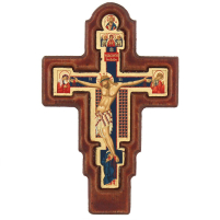 КРЕСТ-ИКОНОСТАС   ↕11см ↔7см Дерево Шелкография Сусальное золото Греция   Е 517 