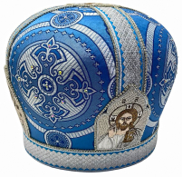 МИТРА   Блакитна  Розмір 58  Парча  Вишивка