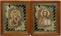 Пара Вседержитель  Казанська   ↕28,5см ↔23,5см Літографія   №52 ТЗ Виноград