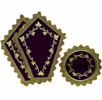 КОМПЛЕКТ   ПІДСТАВКА під хрест і лампаду Чорний  40/31см   Ø22см  Габардин