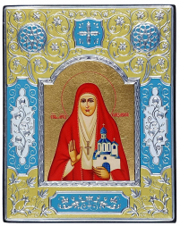 ЄЛИЗАВЕТА   ↕19см ↔15см МДФ Шовкографія Срібло Сусальне золото Емаль Греція