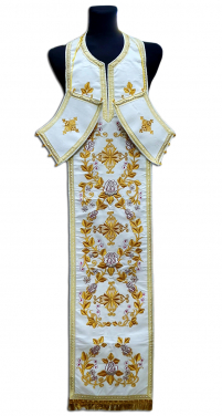 Требний набір ЄПИТРАХИЛЬ і ПОРУЧІ Білий Оксамит 