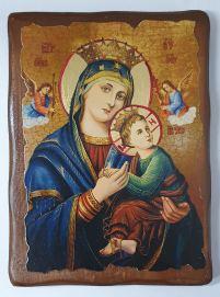 СТРАСТНАЯ (ВСЕПОМОГАЮЩАЯ, НЕУСТАННОЙ ПОМОЩИ)   ↕23см ↔17см   Дерево Литография 