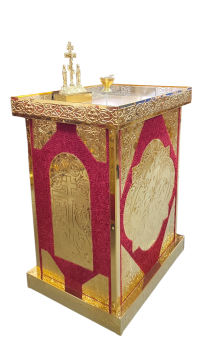 ПАНАХІДНИЙ СТІЛ на ПІСОК  ↕111см ↔42см ↕42см (литво+матерія)  Латунь 