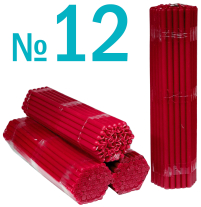 Свечи ПАРАФИНОВЫЕ Красные №12   Количество-52шт