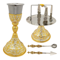 ЄВХАРИСТИЧНИЙ НАБІР   300мл   Нікель  Позолота  Греція   (111GS)
