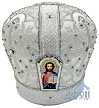 МИТРА   Белая   Размер 56   Парча Стразы