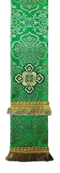 ЗАКЛАДКА для Евангелия Зеленая 10,5/140см  Парча