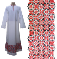 ПІДРИЗНИК   Білий   р56/д155см   Габардин Вишивка 