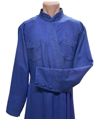 Подрясник греческий   Синий 54р  Лен-габардин   Вышивка Греческий крест