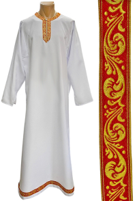 ПІДРИЗНИК   Білий   р46/д150см   Габардин Галун 