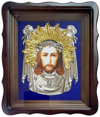 СПАС НЕРУКОТВОРНИЙ   ↕28,5см ↔25см Фотодрук Гальваніка Оксамит