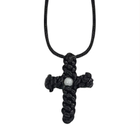 Хрестик НАТІЛЬНИЙ   3/2см плетений БІЛИЙ