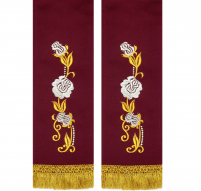 ЗАКЛАДКА для ЄВАНГЕЛІЄ Бордова  10/150см Габардин Вишивка
