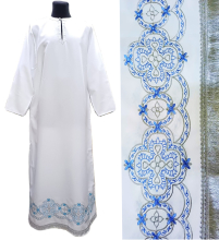 ПІДРИЗНИК   Білий   р50/д150см   Габардин Вишивка 