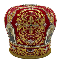 МИТРА   Червона   Розмір 57   Оксамит Вишивка 