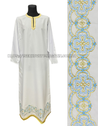 ПІДРИЗНИК   Білий   р56/д155см   Габардин Вишивка 