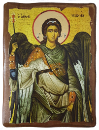 МИХАИЛ АРХАНГЕЛ   ↕23см ↔17см Дерево Литография