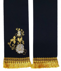 ЗАКЛАДКА для ЄВАНГЕЛІЄ Чорна 10/140см Габардин Вишивка