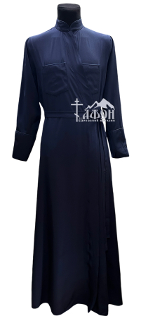 Підрясник грецький   Синій 46р   Мокрий шовк "СОФТ"  Кант