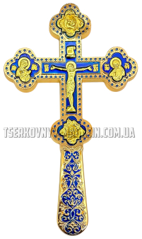 ХРЕСТ Напрестольний   ↕29см ↔16.5см Латунь Емаль