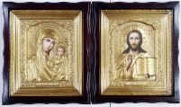 Пара Вседержитель Казанская   27/31см Оклад