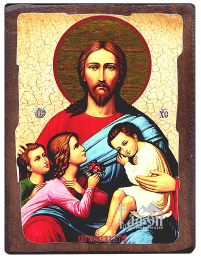 БЛАГОСЛОВЕННЯ ДЕТЕЙ   ↕23см ↔17см Дерево Літографія