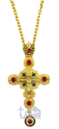 ХРЕСТ Наперсний ↕12.5см ↔6.5см Латунь Позолота