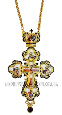 ХРЕСТ Наперсний ↕15.5см ↔9см Латунь Китай (GP)