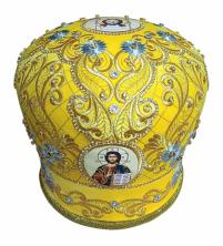 МИТРА   Жовта   Розмір 59   Оксамит Вишивка 