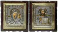Пара Вседержитель  Казанська   ↕24.5см ↔21.5см Літографія   №326